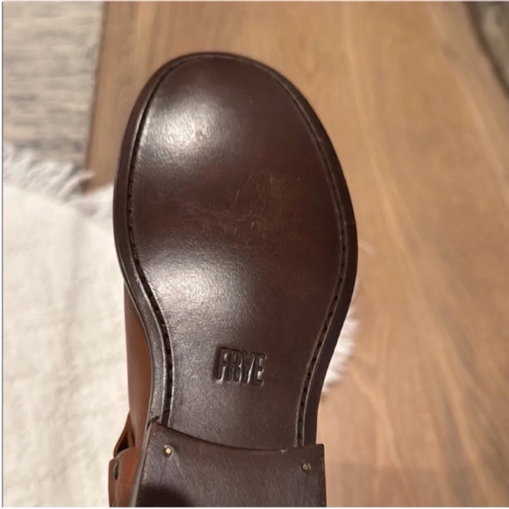 Frye Brown Leather Moto Boots